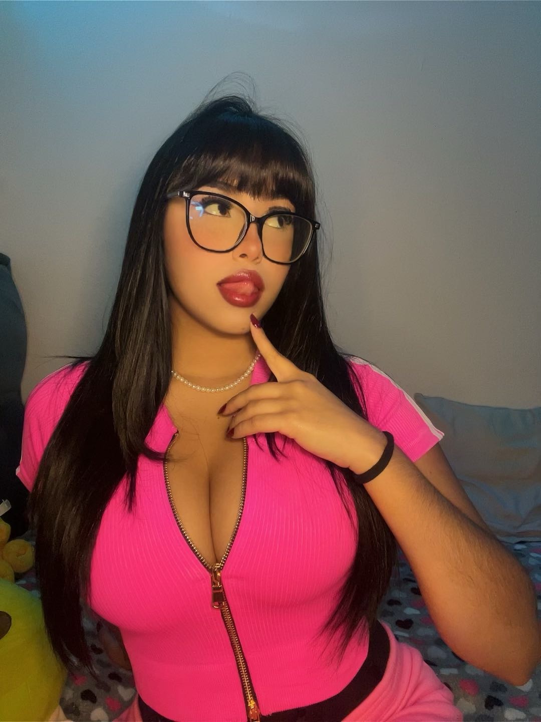 Woman on a live video chat