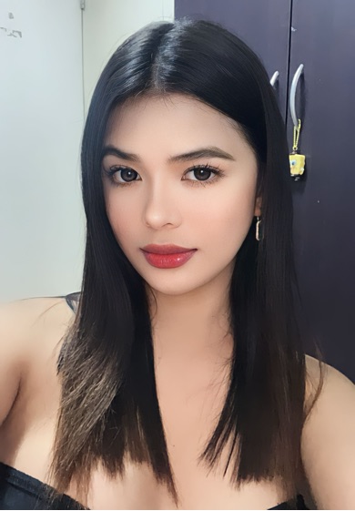 Flirty video chat portrait in mood lighting