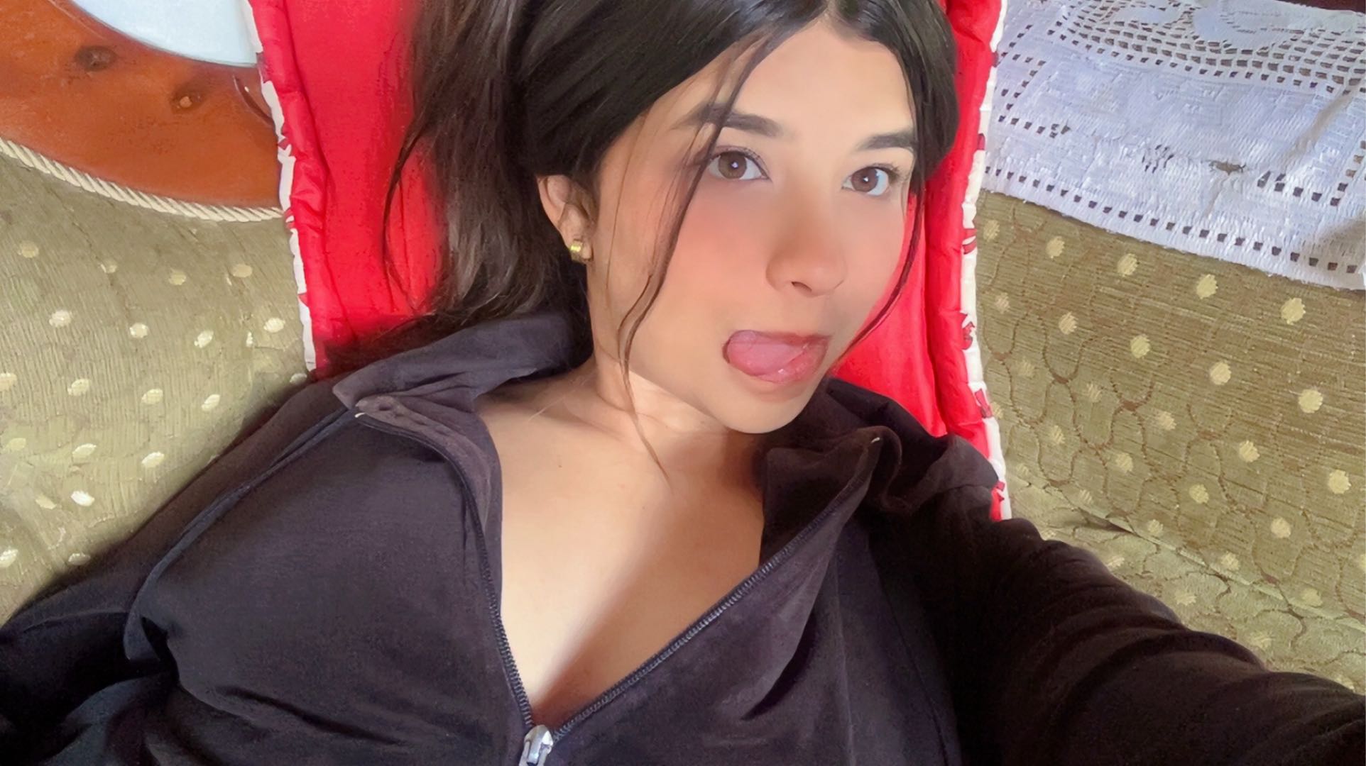 Woman on a live video chat
